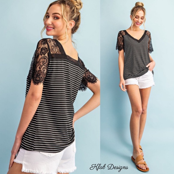 ❤️LAST 1! SALE! V Neck Lace Trim Super Soft Top! - Picture 5 of 9